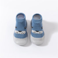 Sapatos infantis antiderrapantes com padrão animal para crianças  Azul