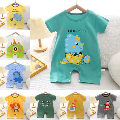 2022 Baby- und Kleinkind-Krabbelkleidung aus reiner Baumwolle im Sommer neuer koreanischer Stil, dünner männlicher, weiblicher, kurzärmeliger Kinder-Onesie
