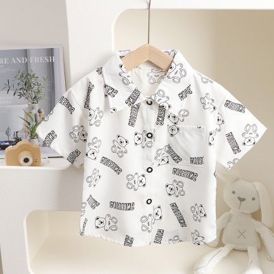 Children's shirts summer short-sleeved boys' tops baby coats children's clothing Hong Kong style casual trend wholesale