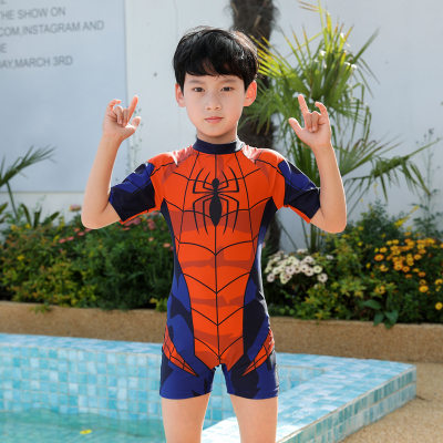 Maiô infantil menino maiô de proteção solar de secagem rápida de uma peça para crianças médias e grandes menino estudante piscina maiô
