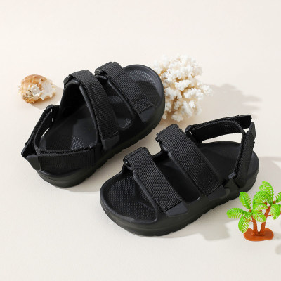 Kid Solid Color Open Toed Velcro Sandals