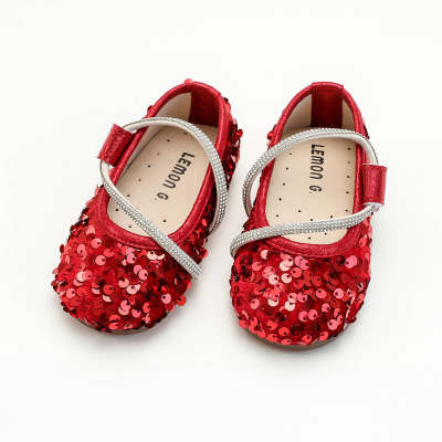 Toddler Rhinestone Sequins Leather Shoes