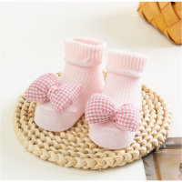 Chaussettes antidérapantes en pur coton pour bébé, décor d'animaux 3D  Rose