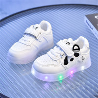 Children's bear pattern light-up sneakers  White