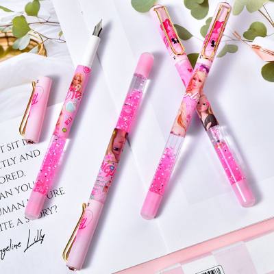 Hochwertiger Barbie Princess Quicksand Pen Student Kalligraphie Thermo-löschbarer Stift