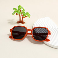 نظارات شمسية بلون سادة للأطفال  برتقالي