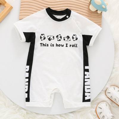 Baby short-sleeved jumpsuit summer thin newborn clothes cute boy baby summer pure cotton super cute going out romper