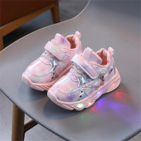 Zapatillas de deporte con luz LED lindas estilo princesa para niña pequeña  Rosado