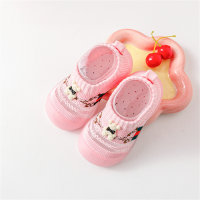 Calcetines transpirables con patrón de oso para niños Zapatos para niños pequeños  Rosado