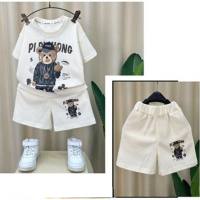 Boys and girls shorts short-sleeved suits for middle and older children  White