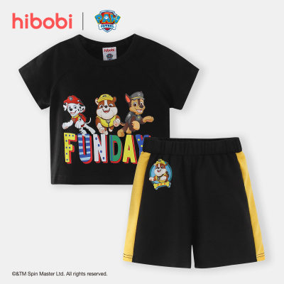 Hibobi x PAW Patrol Toddler Boy Casual Com Impressão de Cartas Terno de Gola Redonda
