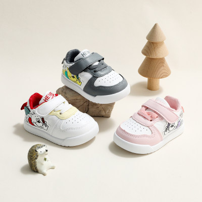 Toddler Boy Color-block Cartoon Pattern Velcro Sneakers
