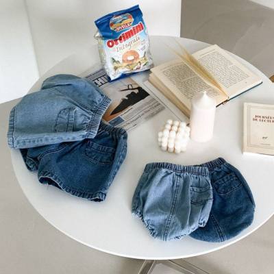 Denim shorts summer clothes for infants and young children shorts for boys and girls pocket denim pants for babies thin pants