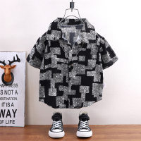 Children's shirts summer short-sleeved boys' tops baby coats children's clothing Hong Kong style casual trend wholesale  Multicolor