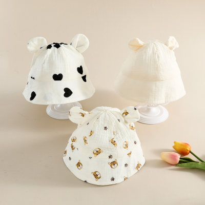 Baby Pure Cotton Bear Style Allover Floral Infant Hat