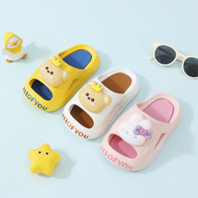 Sandales à glissière en PVC pour enfants avec lettres et ours