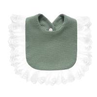 Baby lace dribbling cloth, baby cotton gauze lace bib, bib dribbling bag, Amazon cross-border hot sale  Green