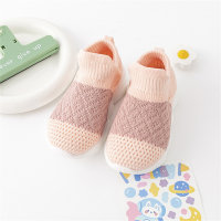 Zapatillas deportivas sin cordones con diseño de bloques de colores para niños pequeños  Rosado
