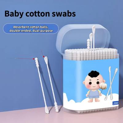 Baby cotton swab baby disposable ear spoon pure cotton swab oral cleaning ear digging newborn children nose