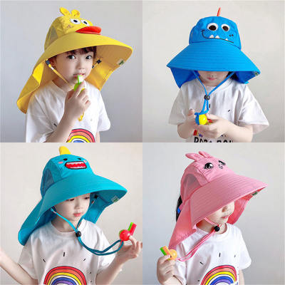 Children's Pure Cotton Solid Color Cartoon Style Bucket Hat