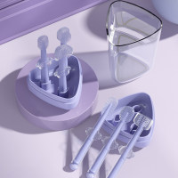 3-piece Baby Latex Oral Cleaner Toothbrush  Purple