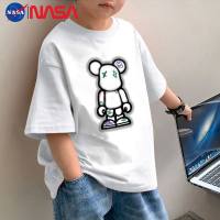Pure cotton children's clothing boys and girls summer short-sleeved T-shirts summer children's handsome casual half-sleeved tops  White