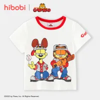 تي شيرت قطني مطبوع عليه رسوم كرتونية ملونة متباينة من hibobi x Garfield Toddler Boys - Hibobi