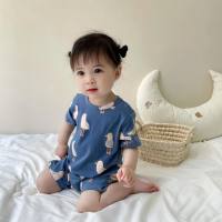 Thin baby clothes for boys summer rompers for girls super cute short-sleeved crawling clothes summer clothes stylish jumpsuit  Multicolor