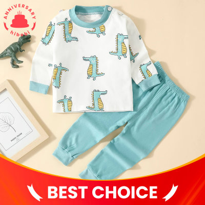Toddler  Crocodile Printed T-shirt & Pants Pajamas
