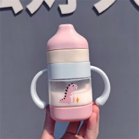 Baby drinking cup, infant learning drinking duckbill cup, straw cup, double handle, anti-choking and anti-fall kettle, milk water cup  Pink