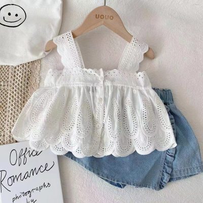 Girls Summer Baby Suit 2022 New Thin Fashionable Baby Girl Summer Suspenders Two-piece Set Wholesale