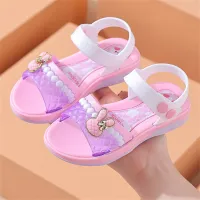 Flache Sandalen mit Prinzessinnen-Hasenmotiv für Kinder  Weiß