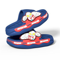 Ultraman pattern sandals for older children with non-slip soft soles  Blue
