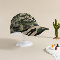 قبعة مموهة بشبكة مموهة للأطفال الصغار  اللون الجيشي
