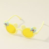Toddler Girl Cartoon Style Bowknot Decor Sunglasses  Yellow