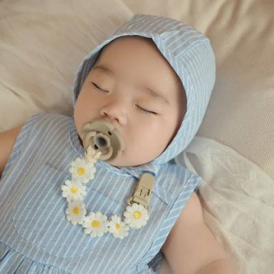 Ins estilo coreano pequeña Margarita fresca bebé cadena con colgante para chupete niños chupete cordón mordedor anti-cadena perdida cuerda