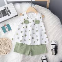 Girls summer suits new style baby girls two piece suits  Green