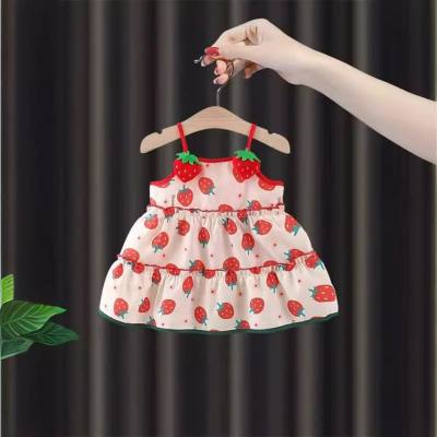 Neues süßes Prinzessinnenkleid mit Hosenträgern für den Sommer für Babys, süßes Sommerkleid für kleine Mädchen