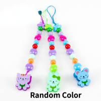 Creative plastic bead pacifier chain handmade beaded anti-drop chain  Multicolor
