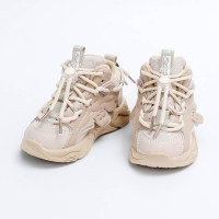 Toddler Solid Color Patchwork Clunky Sneakers  Beige
