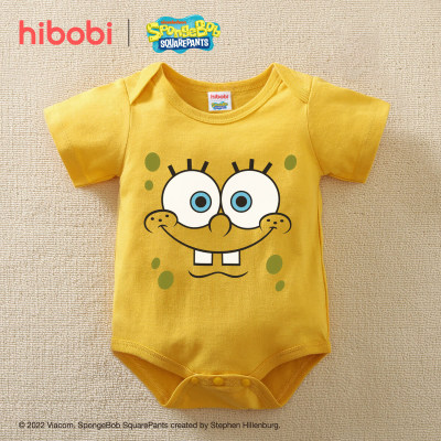 SpongeBob SquarePants×hibobi Baby Emoji Print Short-sleeved Bodysuit