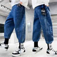 Spring and summer new boys' trousers for middle and large children, spring clothes, children's spring and autumn styles, boys' trousers, Korean style trousers trend  Blue
