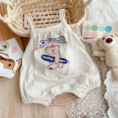 Korean version of baby summer clothes, Internet celebrity male and female baby jumpsuit, thin sling bag fart clothes, cute cartoon crawling clothes