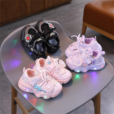 Zapatos para niños Zapatos luminosos ligeros de malla ligera LED