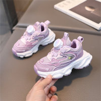 Children's breathable mesh shoes with rotating buckle  Purple