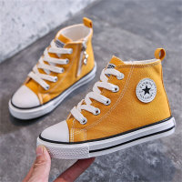 Toddler Solid Color Classic Simple Style Gaobang Canvas Shoes  Yellow