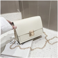 Fashion solid color women's shoulder messenger bag stylish and simple  White