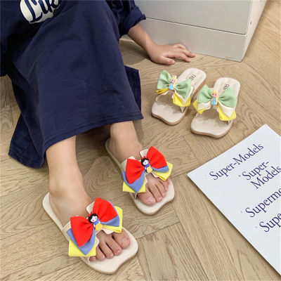Children's colorful bow Snow White slippers