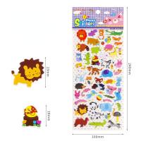Adesivi a bolle di cartoni animati per bambini Adesivi per quaderno con diario di animali 3D  Multicolore
