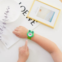 Bracelet de montre de style dessin animé de couleur unie pour enfants  vert